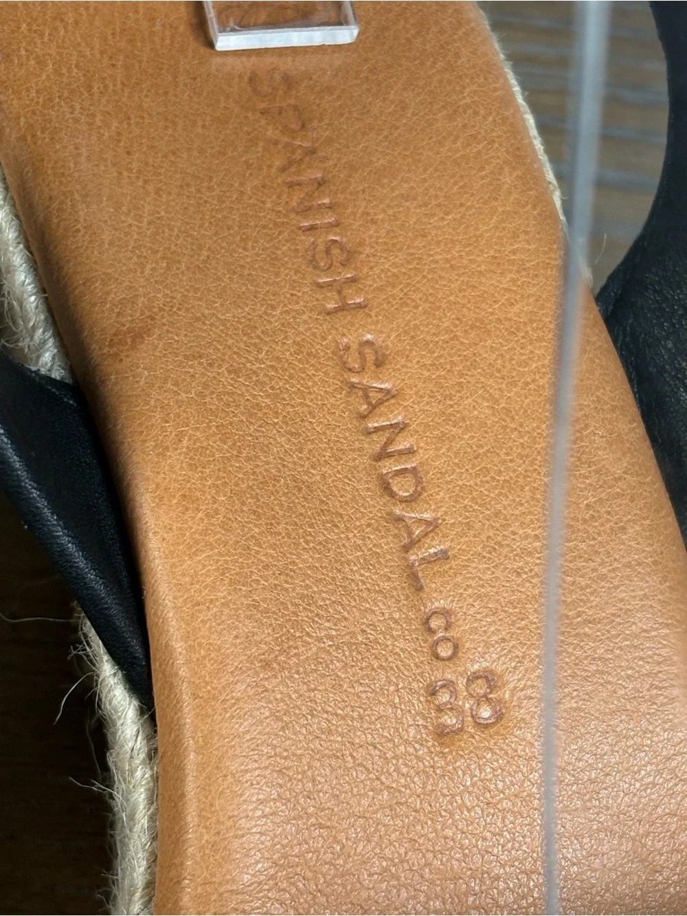 The Spanish Sandal Company BLACK ESPADRILLE WEDGES Size 7.5